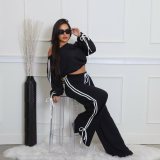Solid Color Loose Ribbon Two Piece Pants Set OD-8746