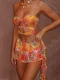 Print Wrap Chest Two Piece Skirts Set SHD-9522