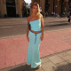 Solid Color Wrap Chest Long Skirts Suit SHD-9746