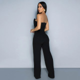 Solid Color Tube Tops Irregular Jumpsuit SHD-9723