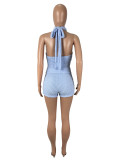 Sleeveless Knits Hollow Out Two Piece Shorts Set SHD-9760