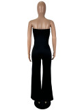 Solid Color Tube Tops Irregular Jumpsuit SHD-9723