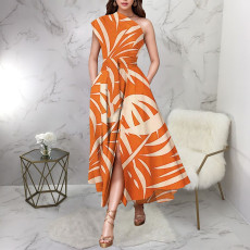 Print Sleeveless Maxi Dress YF-20118