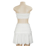 Lace Patchwork Solid Color Mini Dress GAXB-D089DS