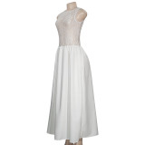 Lace Patchwork Sleeveless Maxi Dress GAXB-D067DS