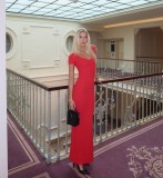 Solid Color Short Sleeve Maxi Dress GAXB-D139DS