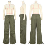 Loose Multi-Pockets Straight Leg Pants  ASL-6799