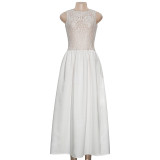 Lace Patchwork Sleeveless Maxi Dress GAXB-D067DS