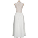 Lace Patchwork Sleeveless Maxi Dress GAXB-D067DS