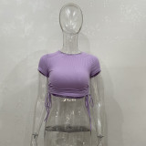 Short Sleeve Drawstring T Shirts JHYB-9105