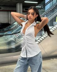 Backless Sleeveless Solid Color Shirt GPKJ-KJ18179