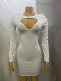 Long Sleeve Hollow Out Mini Dress GMYU-8374