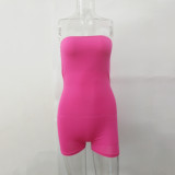 Sport Solid Color Tube Top Romper JHYB-9003
