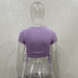 Short Sleeve Drawstring T Shirts JHYB-9105