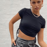 Short Sleeve Drawstring T Shirts JHYB-9105