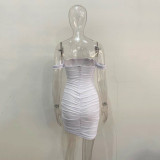 Wrap Chest Mesh Pleated Mini Dress JHYB-9065