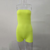 Sport Solid Color Tube Top Romper JHYB-9003