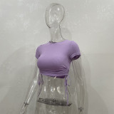 Short Sleeve Drawstring T Shirts JHYB-9105