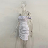 Wrap Chest Mesh Pleated Mini Dress JHYB-9065