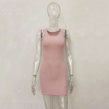 Sleeveless Solid Color Mini Dress JHYB-9073