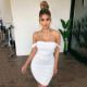 Wrap Chest Mesh Pleated Mini Dress JHYB-9065