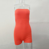Sport Solid Color Tube Top Romper JHYB-9003