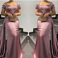Irregular Solid Color Short Sleeve Maxi Dress GMYU-8123