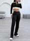 Zipper Long Sleeve Tops And Pants Sport Suit FENF-6038