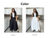 Color Block Wrap Chest Tops Two Piece Skirt Set ZSD-0755