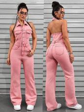 Sleeveless Backless Straight Jumpsuit GMYU-6379