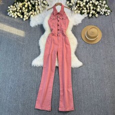 Sleeveless Backless Straight Jumpsuit GMYU-6379