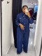 Long Sleeve Lapel Denim Two Piece Pants Set GMYU-6570