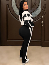 Contrast Color Sport Long Sleeve Pants Suit SH-391403