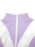 Contrast Color Sport Long Sleeve Pants Suit SH-391403