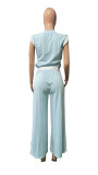 Contrast Color Sleeveless Two Piece Pants Set HMS-5592