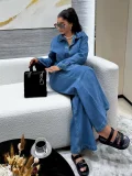 Fashion Denim Long Sleeve Tie Up Pants Suit GMYU-6561