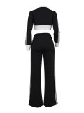 Zipper Long Sleeve Tops And Pants Sport Suit FENF-6038