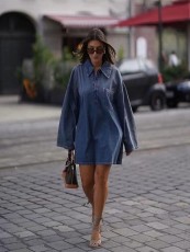 Loose Long Sleeve Denim MIni Dress GMYU-9824
