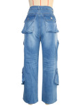 Multi-pockets Loose Straight Jeans SH-391396