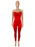 Solid Color Backless Jumpsuit SHD-9728
