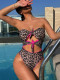Leopard Print Hollow Out One Piece Swimsuit CSYZ-123
