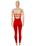 Solid Color Backless Jumpsuit SHD-9728