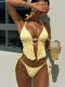 Solid Color Tie Up Bikinis Swimsuit CSYZ-339