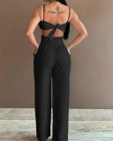 Solid Color Sling Slim Jumpsuit SHD-9629