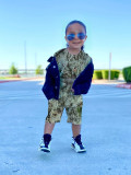 Kids Boys Leopard Print Two Piece Shorts Set GYMF-129