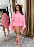 Lantern Sleeve Solid Color Loose Romper ORY-5273