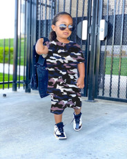 Kids Boys Leopard Print Two Piece Shorts Set GYMF-129
