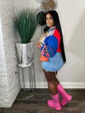 Letter Print Color Block Loose Sweatshirt SHD-9730