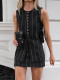 Stripe Sleeveless Vest Tie Two Piece Skirts Set SHD-9710