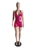 Halterneck Backless V Neck Romper GDYF-6811